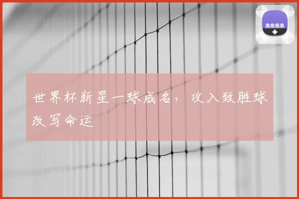 世界杯新星一球成名,攻入致胜球改写命运